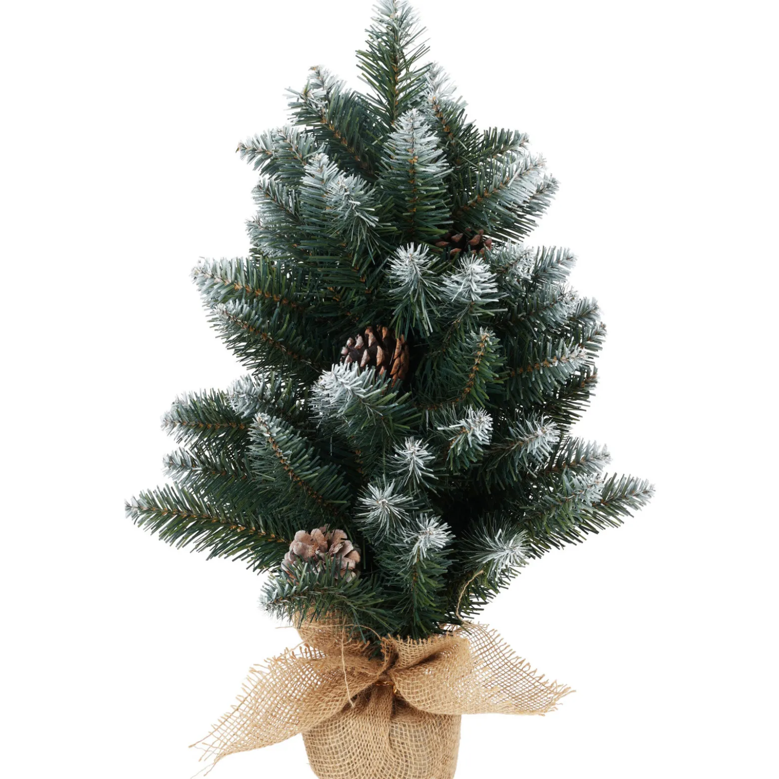 Ośnieżona sztuczna choinka z szyszkami, 60 cm