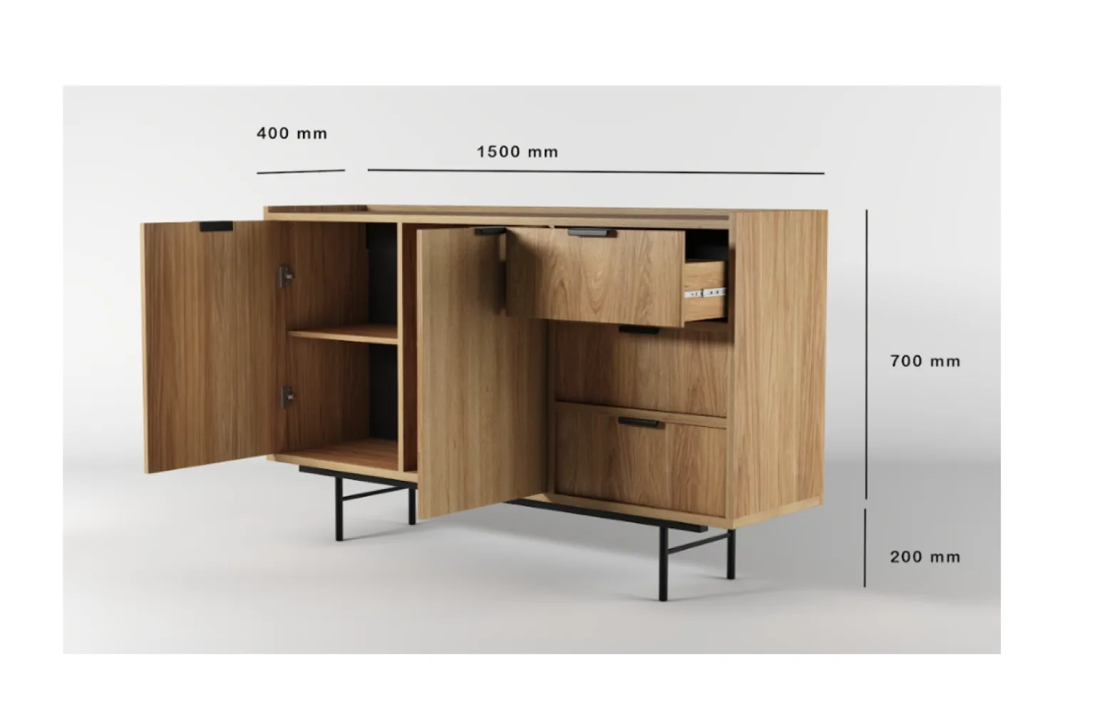 Orzech Warmia komoda 150cm szuflady 2d3sz EDEN KM