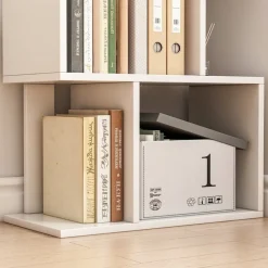 Otwarta stojąca biblioteczka biała regał z półkami nowoczesna 140 cm