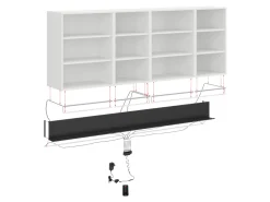 Oświetlenie LED z półką 210 cm do kuchni Milino czarna