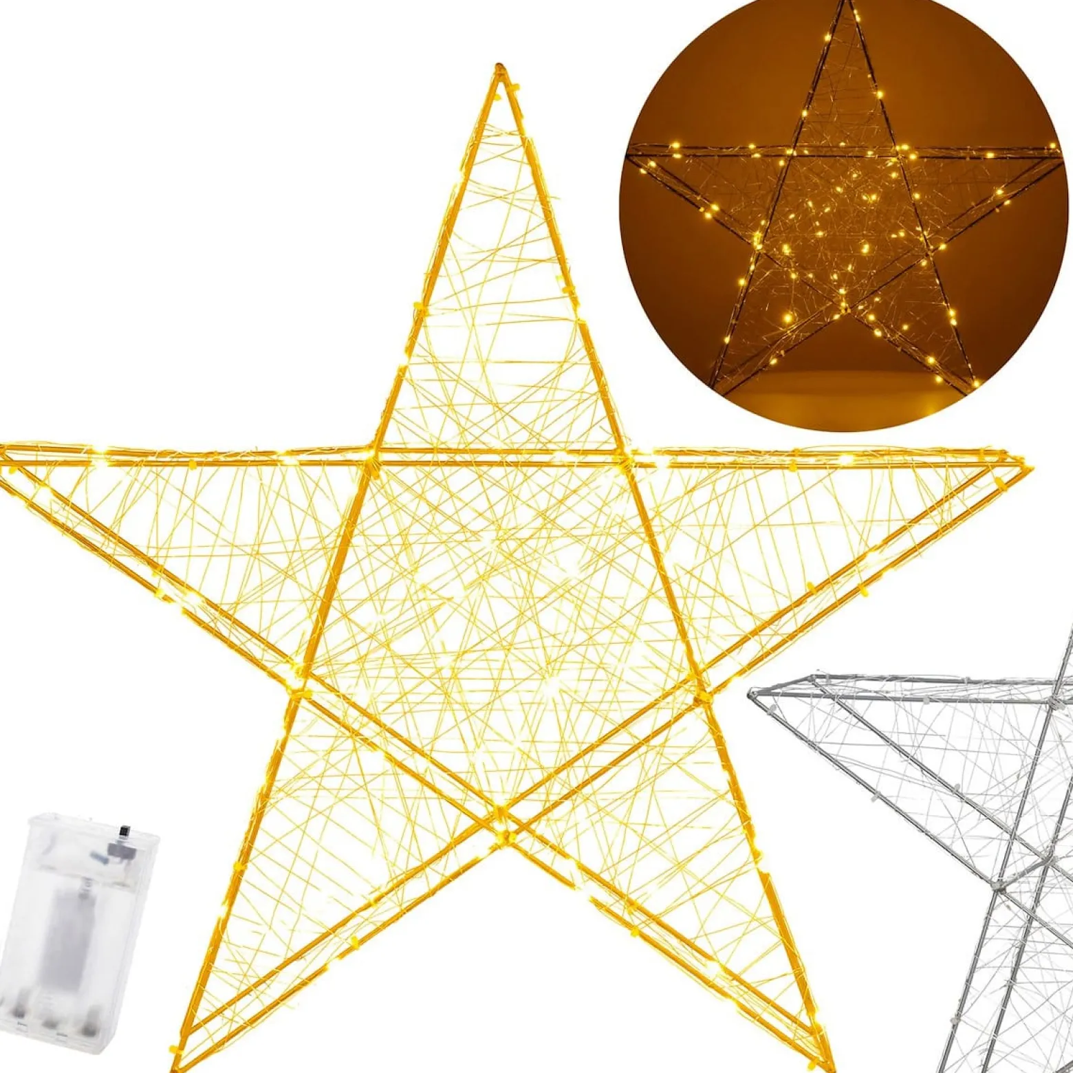 Oświetlenie świąteczne 100 LED gwiazda biały ciepły