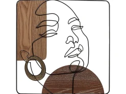 Ozdoba ścienna 50 x 50 cm żelazo MDF brązowa