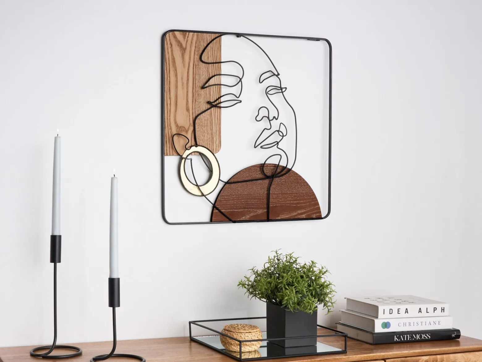 Ozdoba ścienna 50 x 50 cm żelazo MDF brązowa