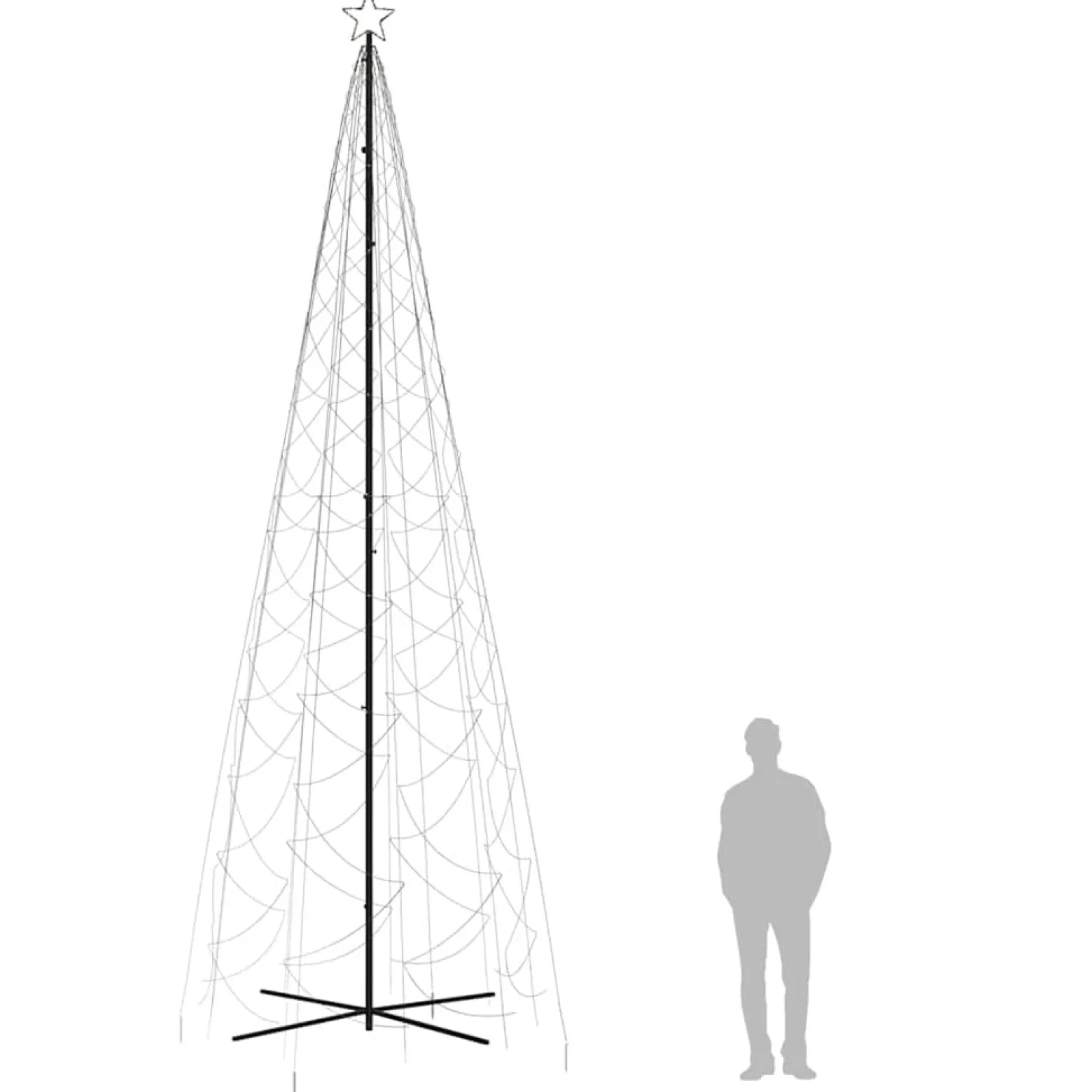 Ozdoba w kształcie choinki Biały 500 x 160 cm vidaXL