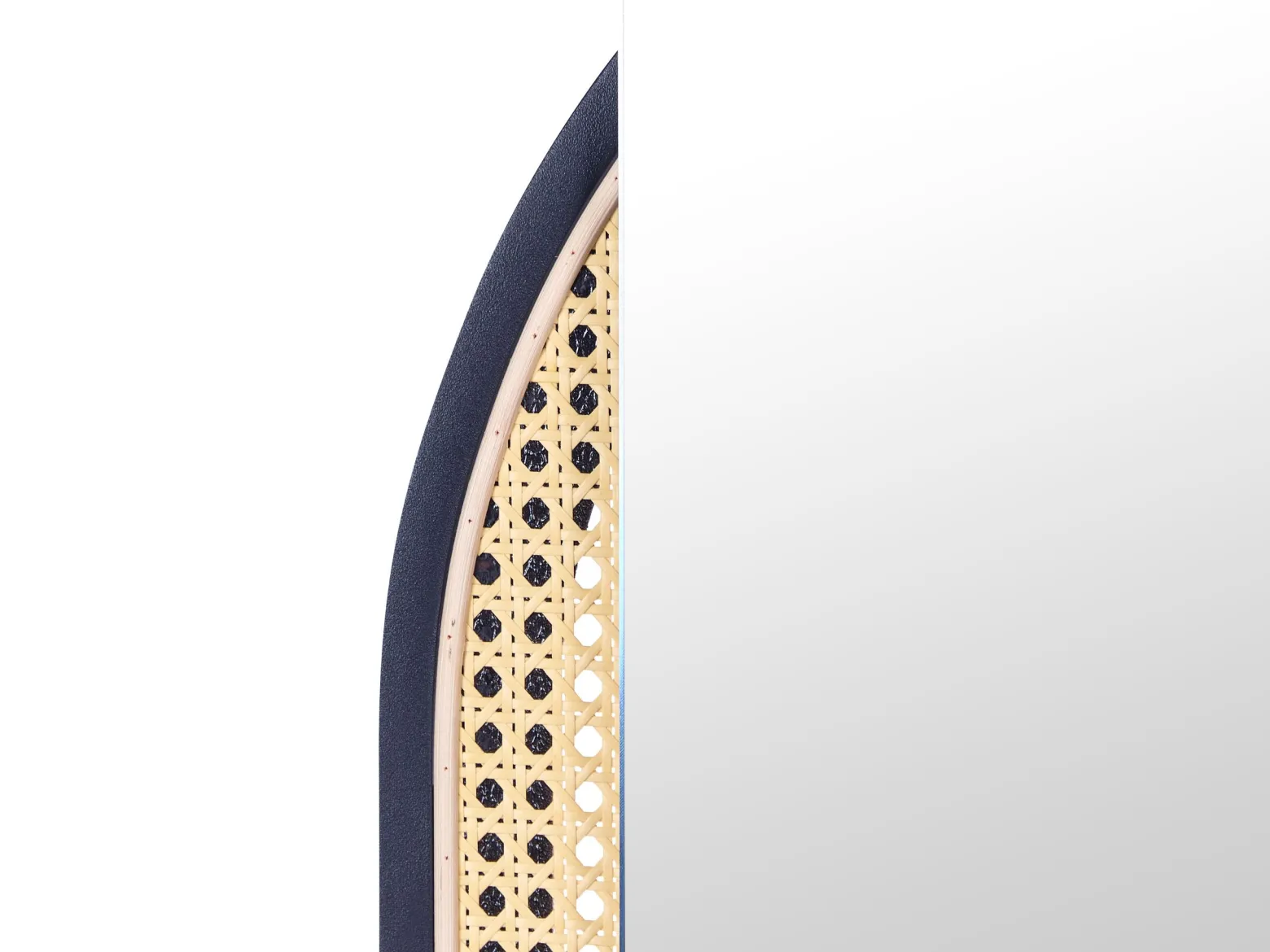 Ozdobne lustro ścienne rattanowe 53 x 143 cm jasne