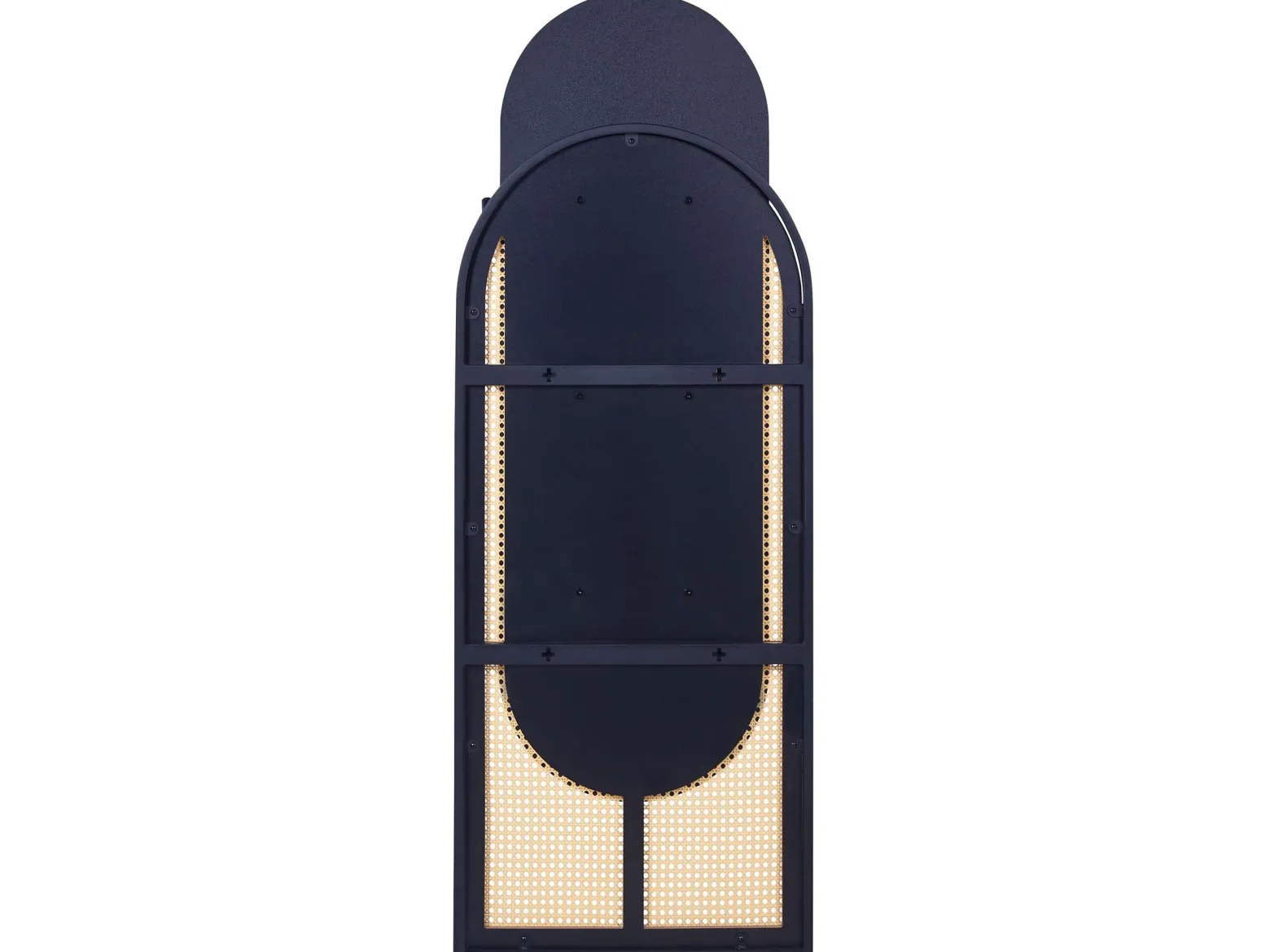 Ozdobne lustro ścienne rattanowe 53 x 143 cm jasne