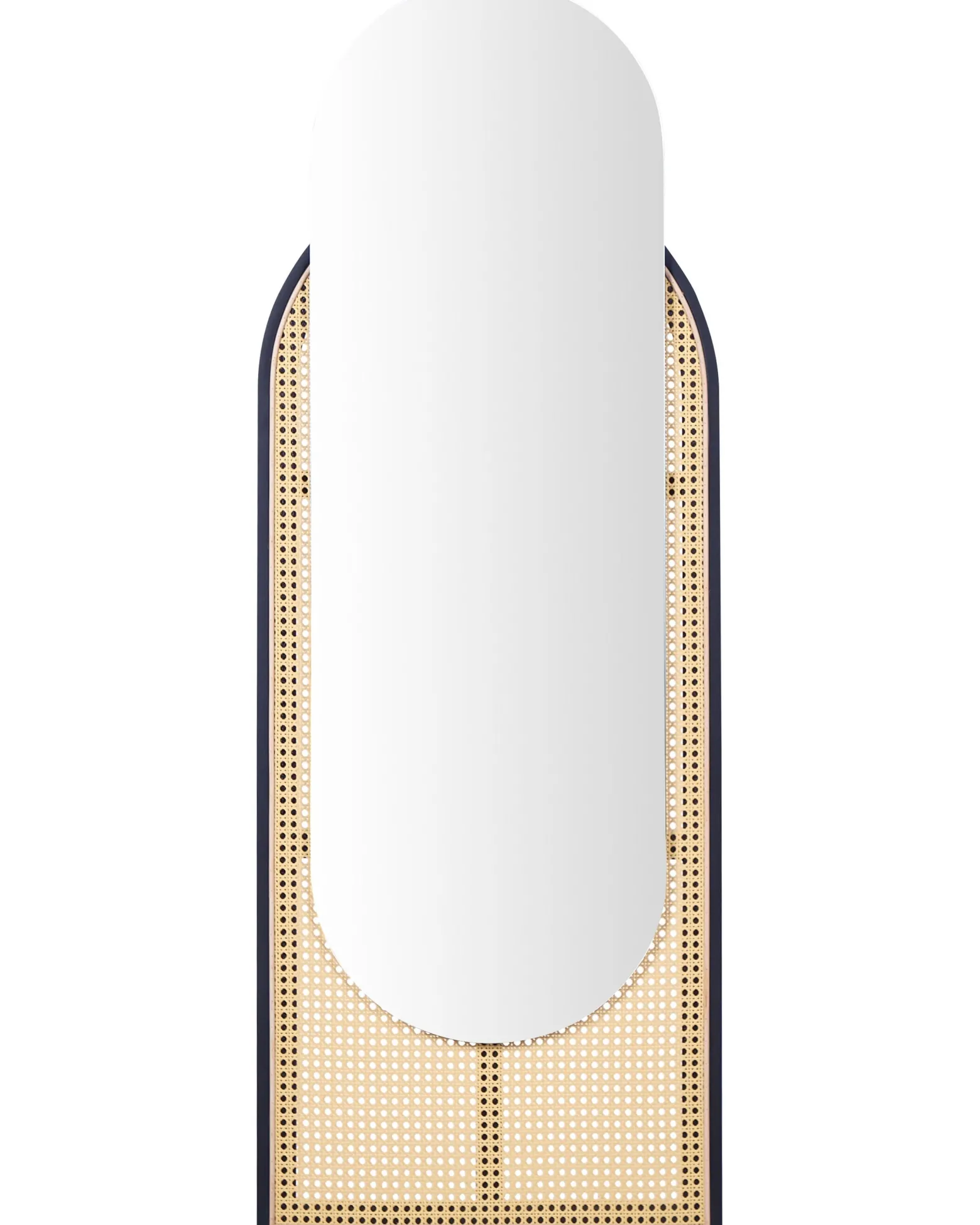 Ozdobne lustro ścienne rattanowe 53 x 143 cm jasne