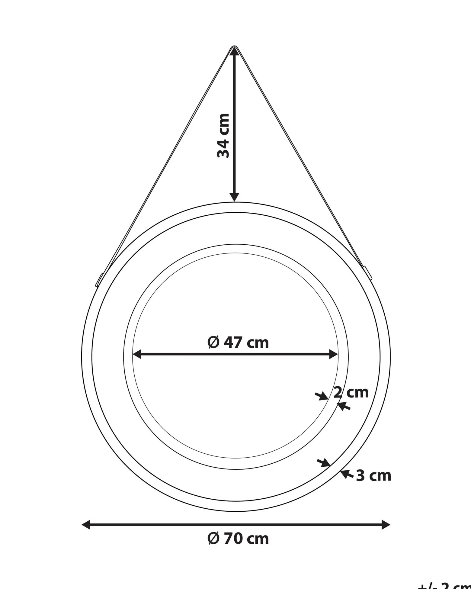 Ozdobne lustro ścienne rattanowe ø 70 cm jasne