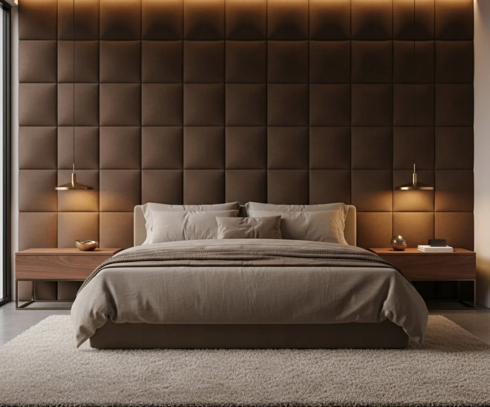 Panel Tapicerowany Prostokąt Komvortowy 30X70 Cm Brązowy Smart Velvet