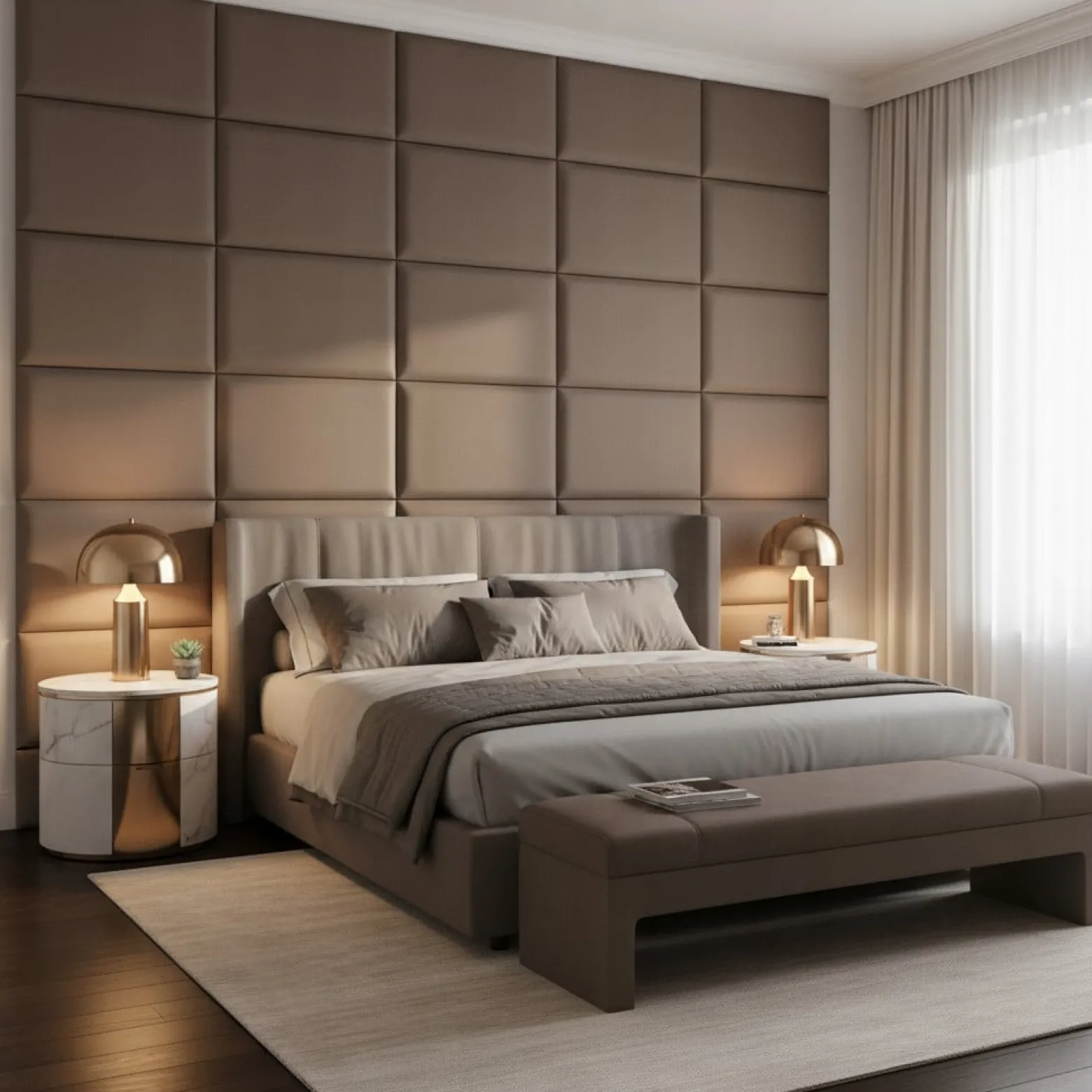 Panel Tapicerowany Prostokąt Komvortowy 50X40 Cm Szary Smart Velvet