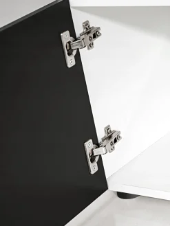 Pan Igiełka Szafka RTV LED Czarny Biały Dąb Wotan Połysk Mat Blue LEDs