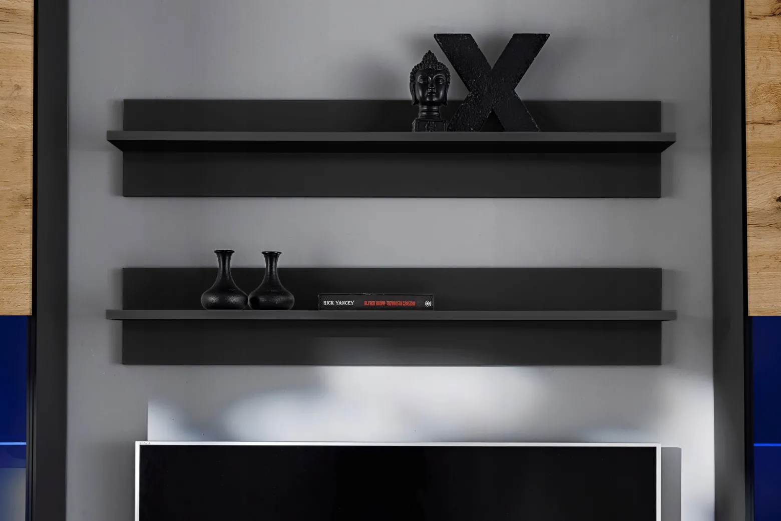 Pan Igiełka - Zestaw Mebli Komplet - Meblościanka RTV z Witrynami LED RGB
