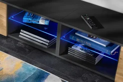 Pan Igiełka - Zestaw Mebli Komplet - Meblościanka RTV z Witrynami LED RGB