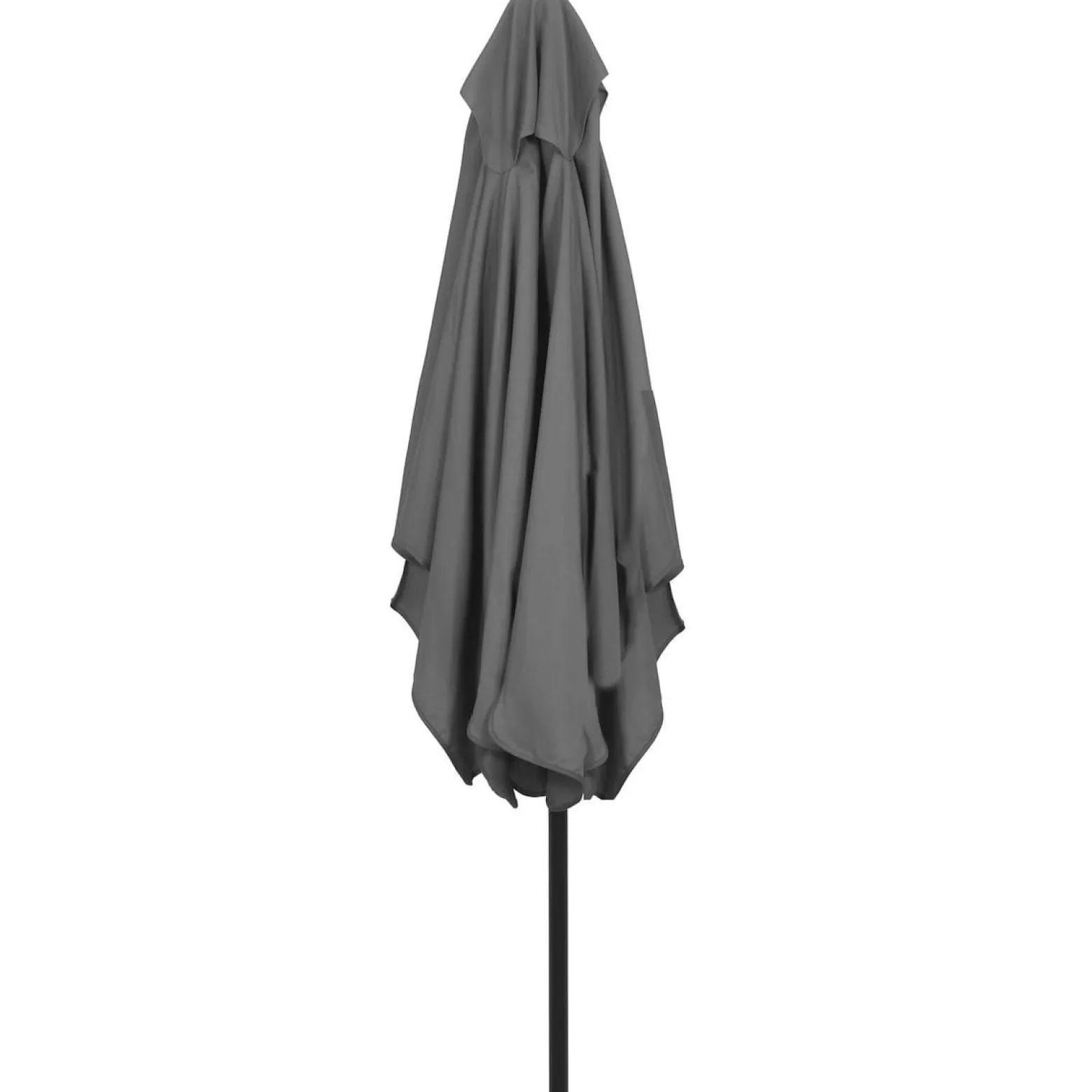 Parasol ogrodowy 240 cm składany, z korbką wodoodporny ciemnoszary