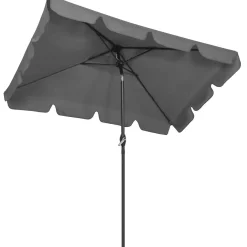 Parasol ogrodowy 240 cm składany, z korbką wodoodporny ciemnoszary