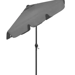 Parasol ogrodowy 240 cm składany, z korbką wodoodporny ciemnoszary