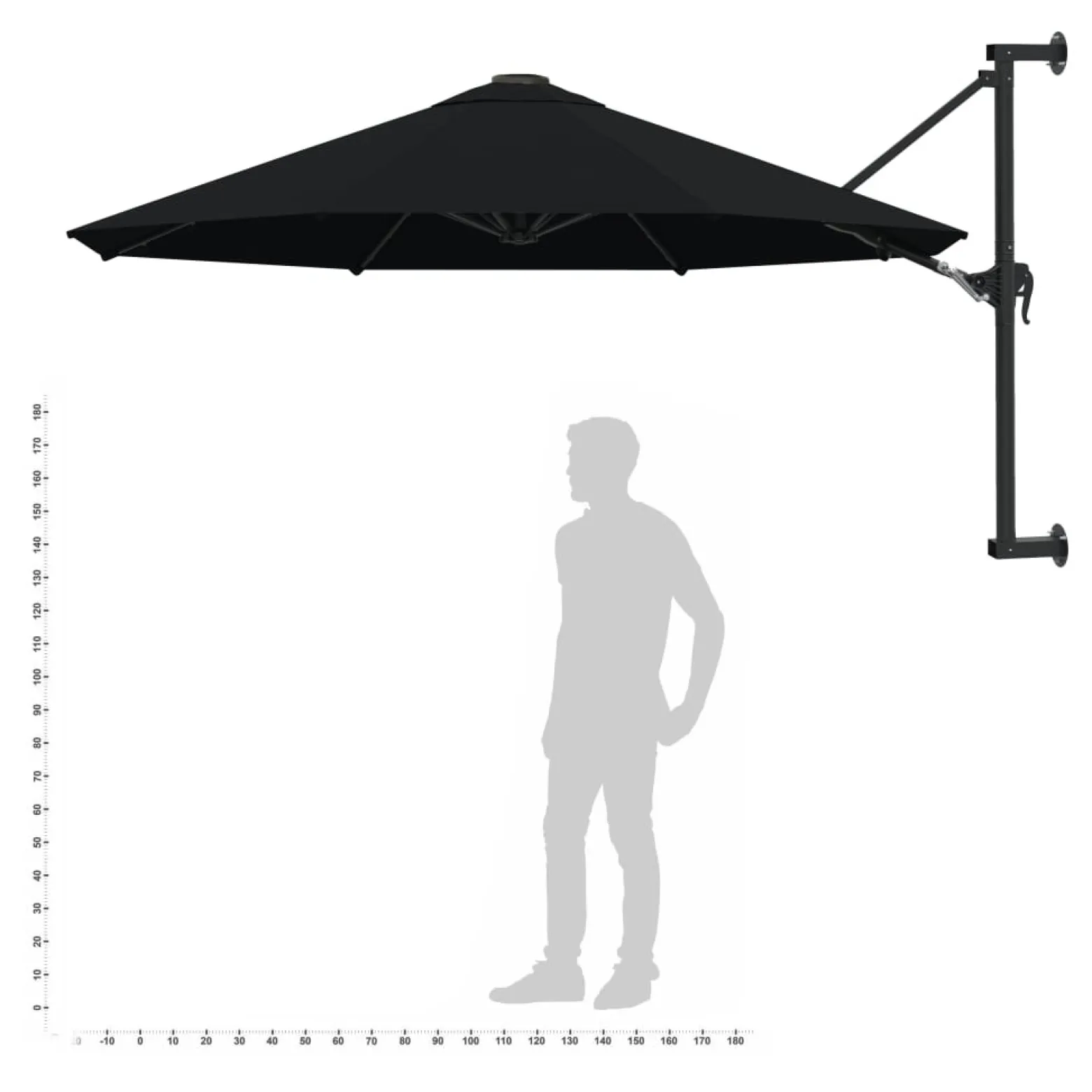 Parasol ogrodowy Czarny vidaXL