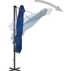 Parasol Ogrodowy Niebieski Na Wysięgniku Składany Na Taras Ogród 250x250 cm