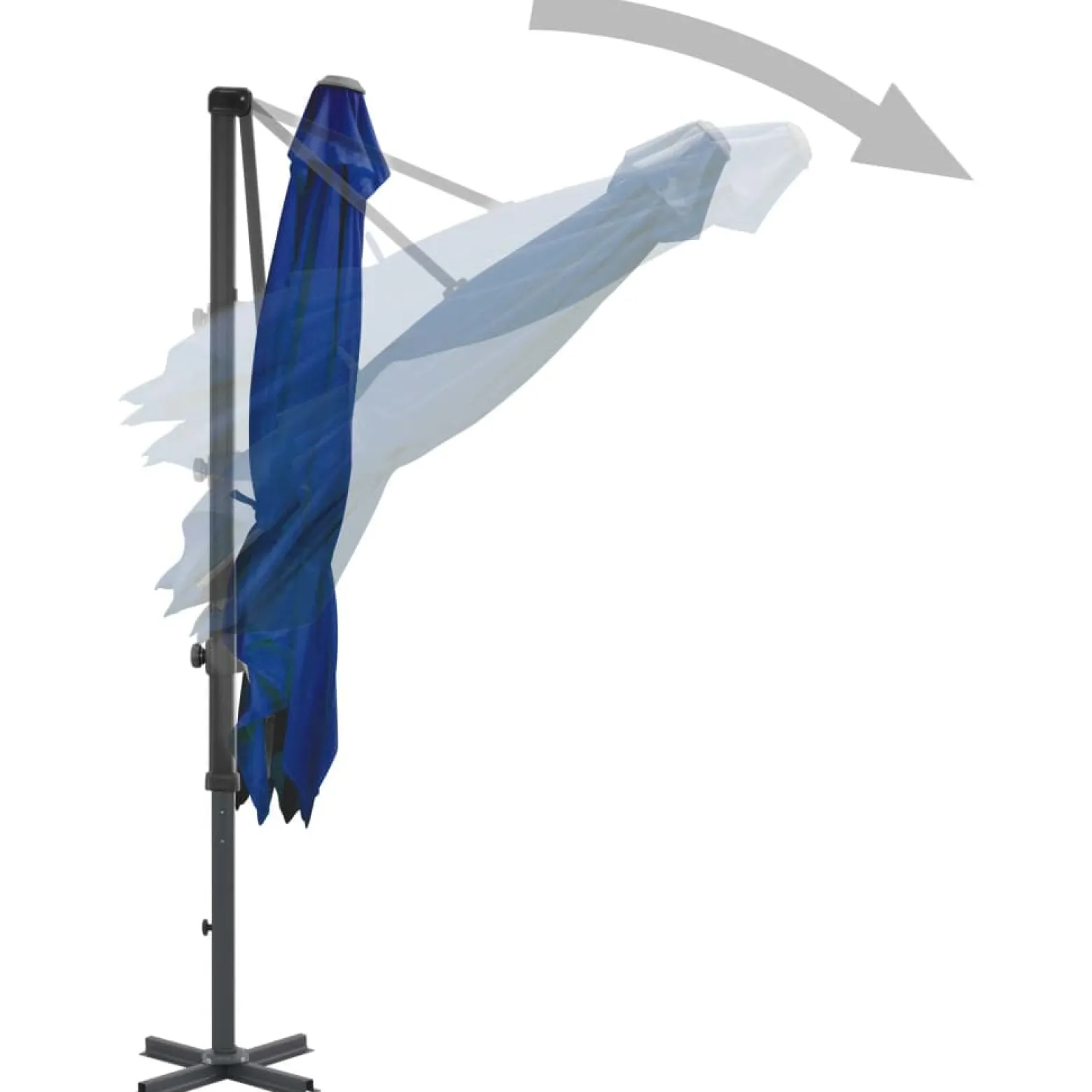 Parasol Ogrodowy Niebieski Na Wysięgniku Składany Na Taras Ogród 250x250 cm