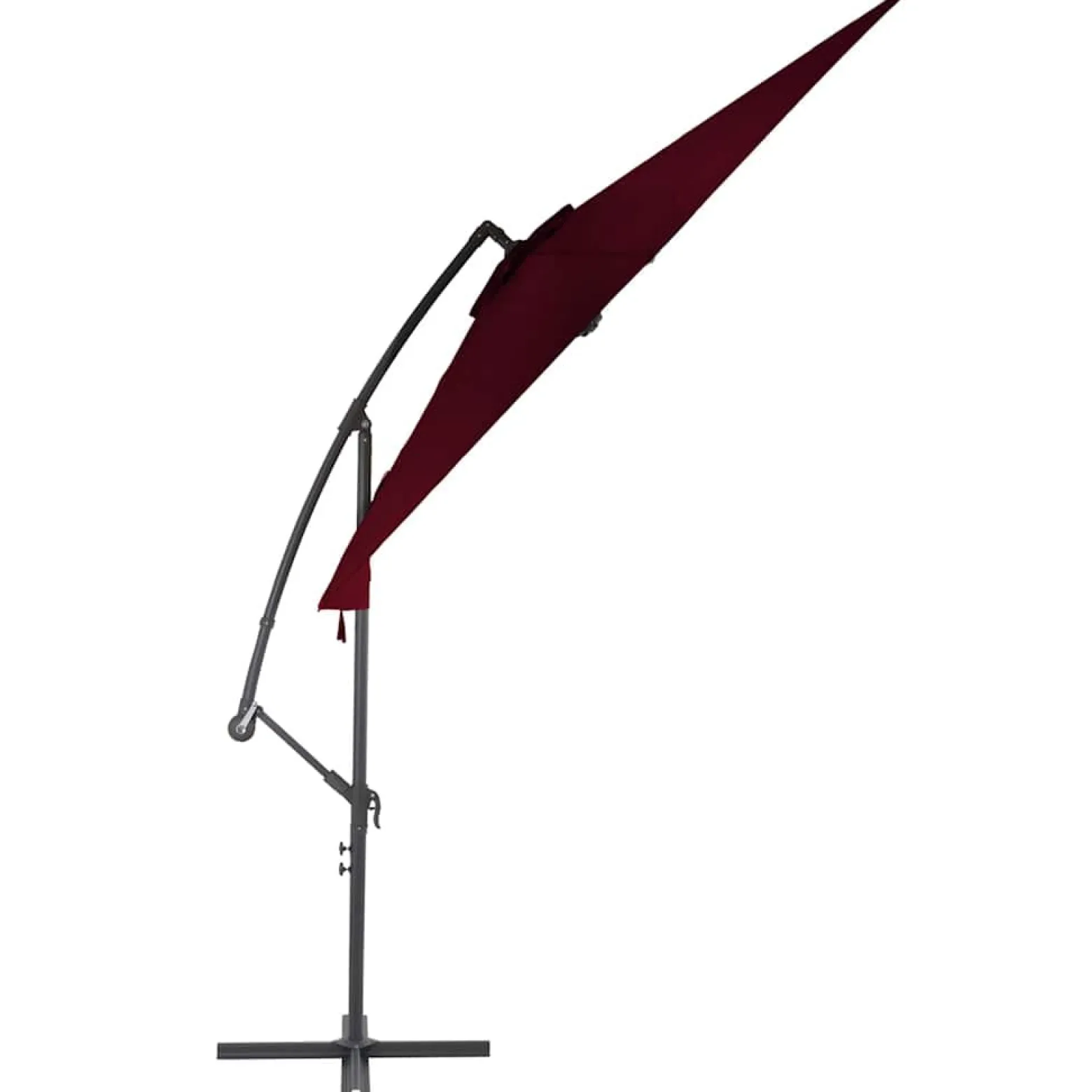 Parasol Ogrodowy Składany Bordowy z Podstawą Na Taras Balkon 300 cm