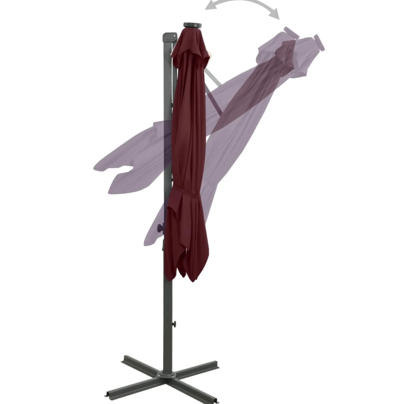 Parasol wiszący Czerwony 250 cm vidaXL