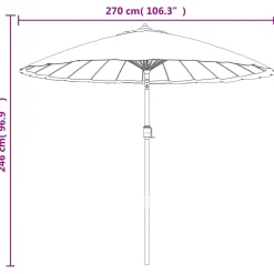 Parasol Ogrodowy Antracytowy Składany Na Słupku Na Taras Ogród Balkon 270