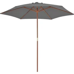 Parasol Ogrodowy Antracytowy Na Słupku Składany Na Taras Ogród 270 cm