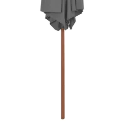 Parasol Ogrodowy Antracytowy Na Słupku Składany Na Taras Ogród 270 cm