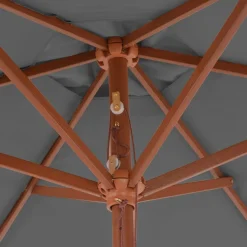 Parasol Ogrodowy Antracytowy Na Słupku Składany Na Taras Ogród 270 cm