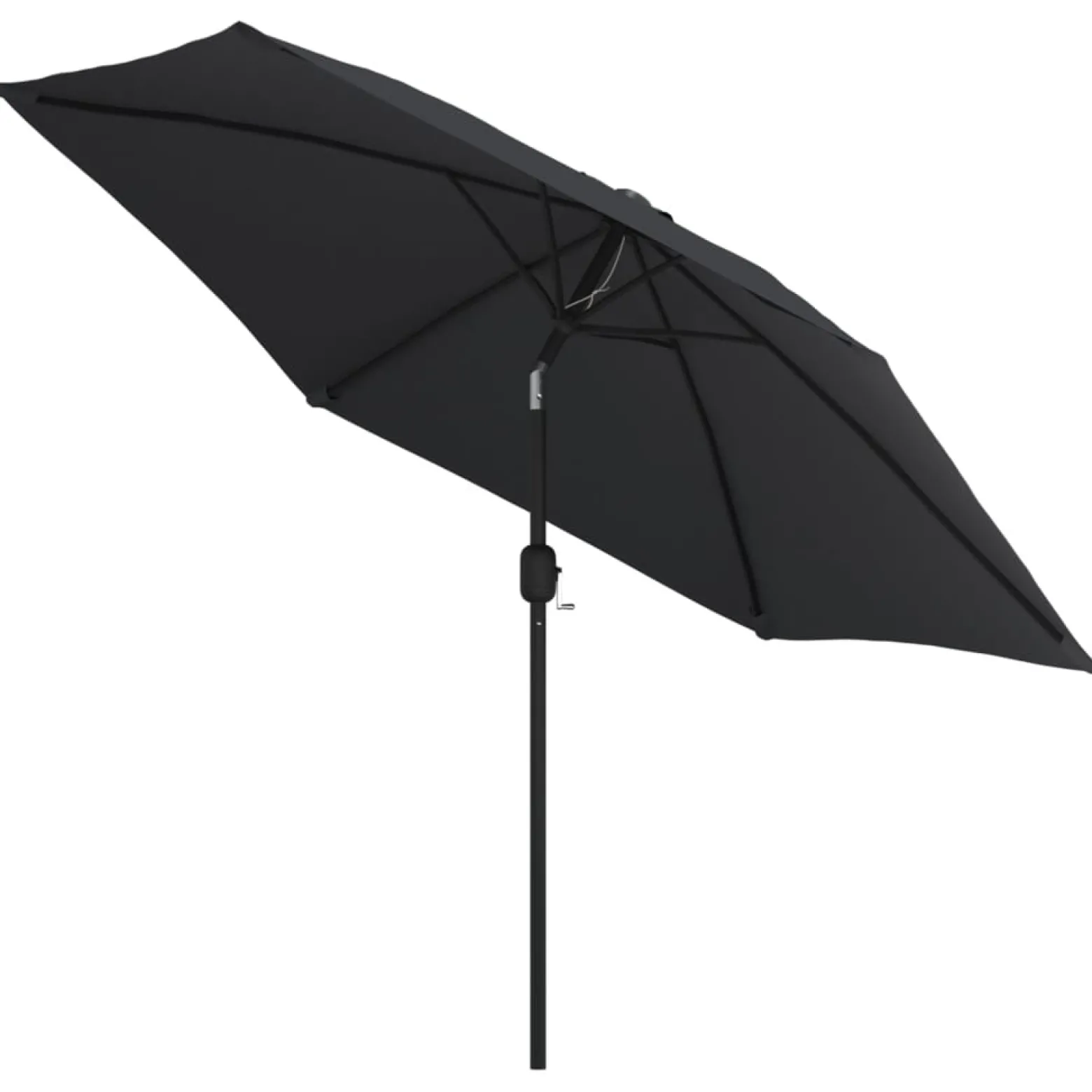 Parasol Ogrodowy Czarny Składany Na Słupku z Oświetleniem 300 cm