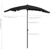 Parasol ogrodowy Czarny vidaXL