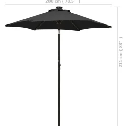 Parasol ogrodowy Czarny vidaXL