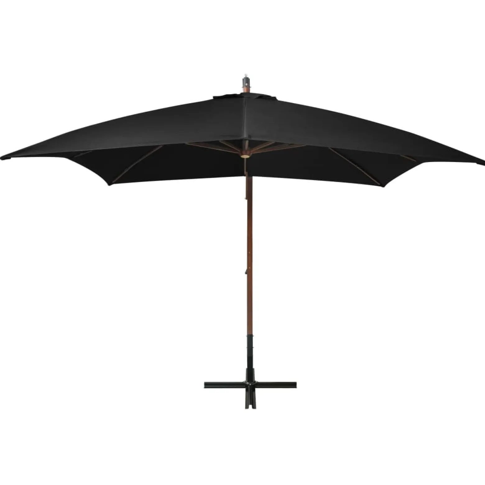 Parasol Ogrodowy Czarny z Podstawą Składany Na Taras Balkon Ogród 3x3 m