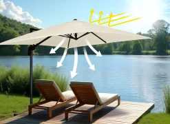 Parasol ogrodowy duży składany mocny pokrowiec 4,2m Plonos