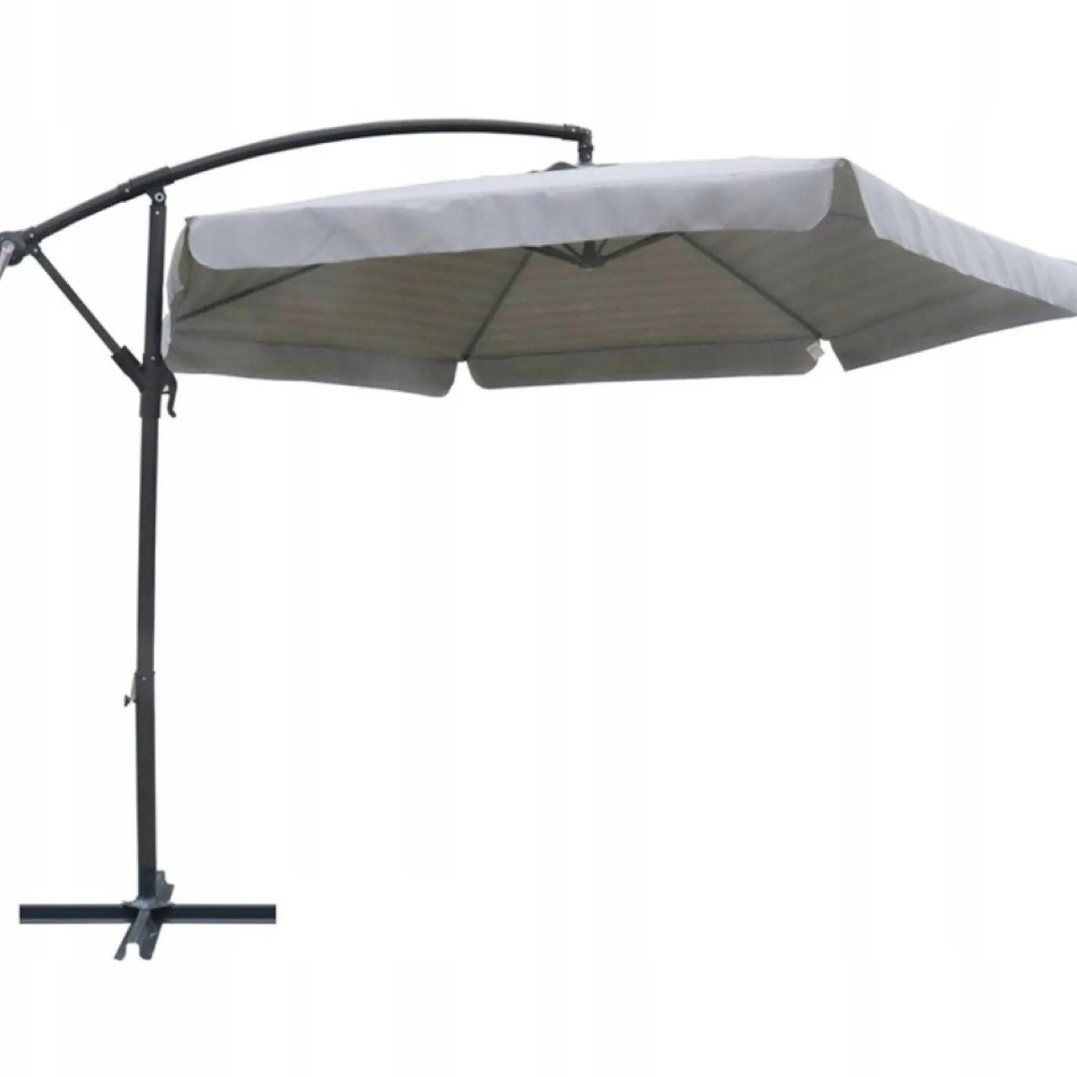 Parasol ogrodowy duży solidny składany z wysięgnikiem 350cm Dallas j. szary