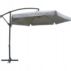 Parasol ogrodowy duży solidny składany z wysięgnikiem 350cm Dallas j. szary
