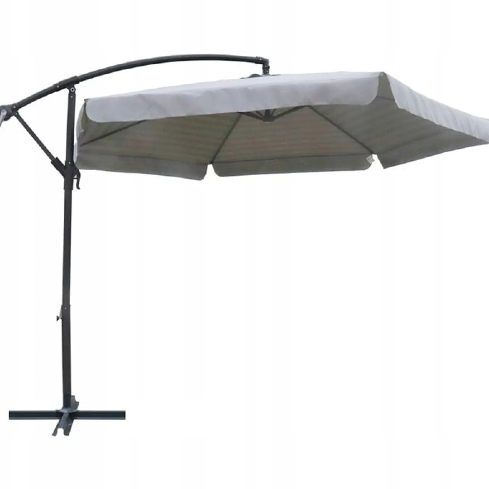 Parasol ogrodowy duży solidny składany z wysięgnikiem 350cm Dallas j. szary