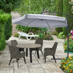 Parasol ogrodowy duży solidny składany z wysięgnikiem 350cm Dallas j. szary