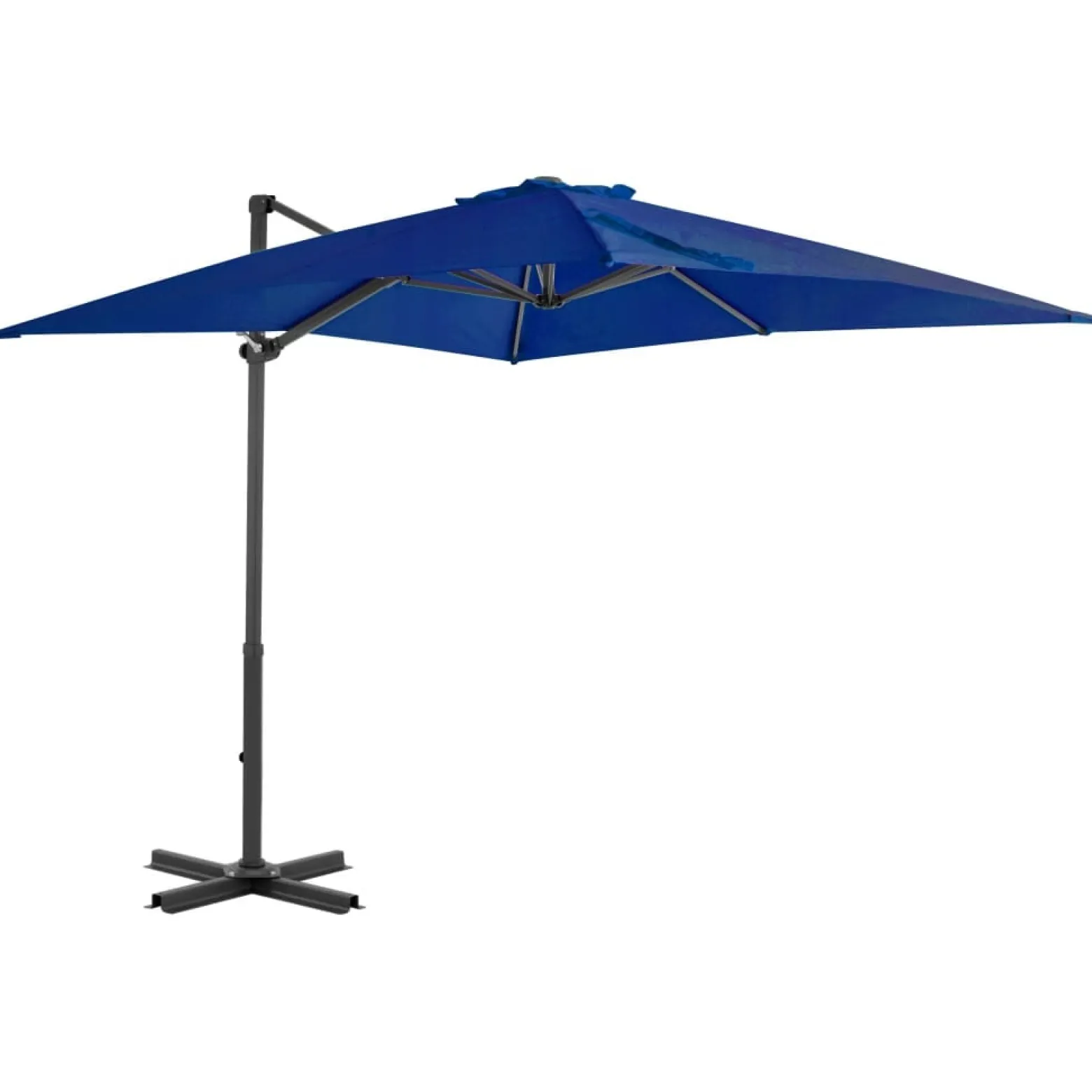 Parasol Ogrodowy Niebieski Na Wysięgniku Składany Na Taras Ogród 250x250 cm