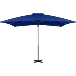 Parasol Ogrodowy Niebieski Na Wysięgniku Składany Na Taras Ogród 250x250 cm