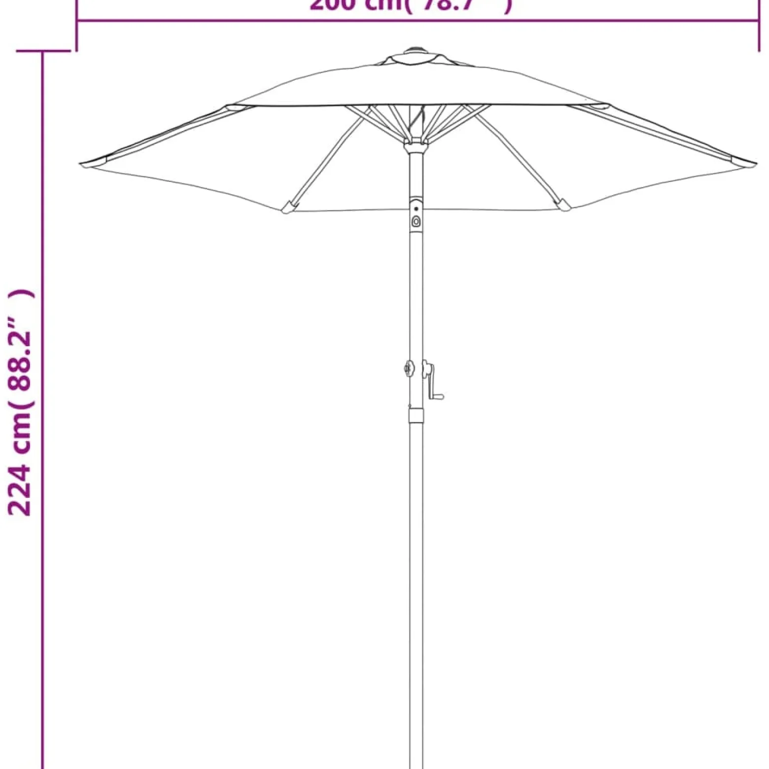 Parasol ogrodowy Niebieski vidaXL