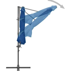 Parasol ogrodowy Niebieski 300 x 255 cm vidaXL