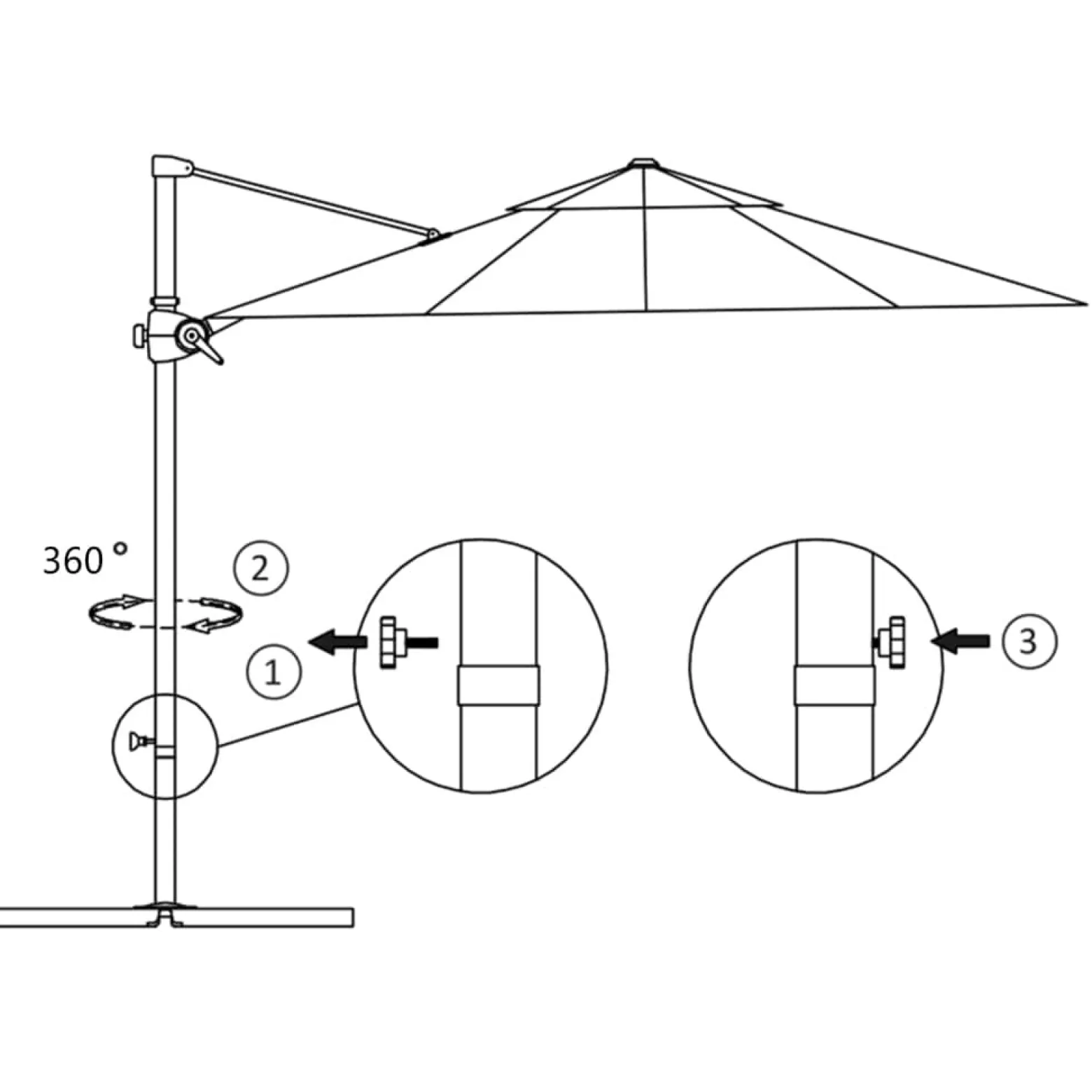 Parasol ogrodowy Niebieski 300 x 255 cm vidaXL