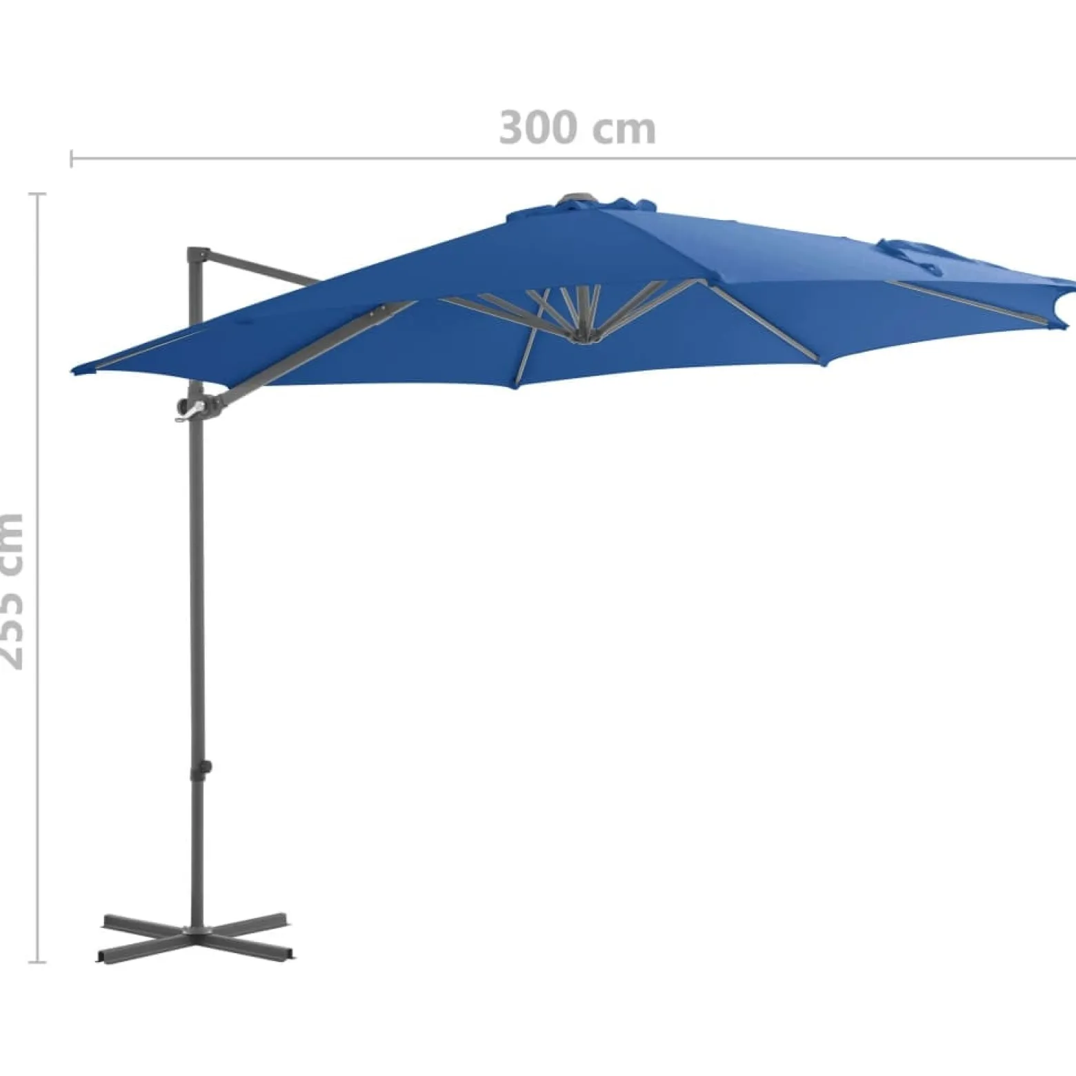 Parasol ogrodowy Niebieski 300 x 255 cm vidaXL