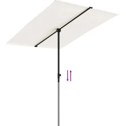 Parasol Ogrodowy Piaskowy Na Słupku Składany Na Taras Ogród 2x1,5 m