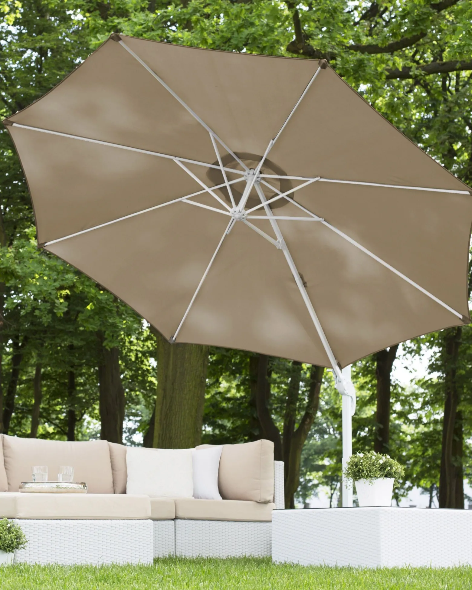 Parasol ogrodowy składany 300 cm beżowy