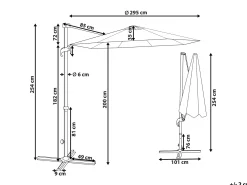 Parasol ogrodowy składany 295 cm szarobeżowy