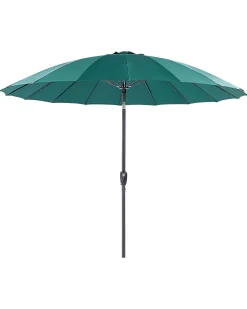 Parasol ogrodowy składany 255 cm z korbką zielony