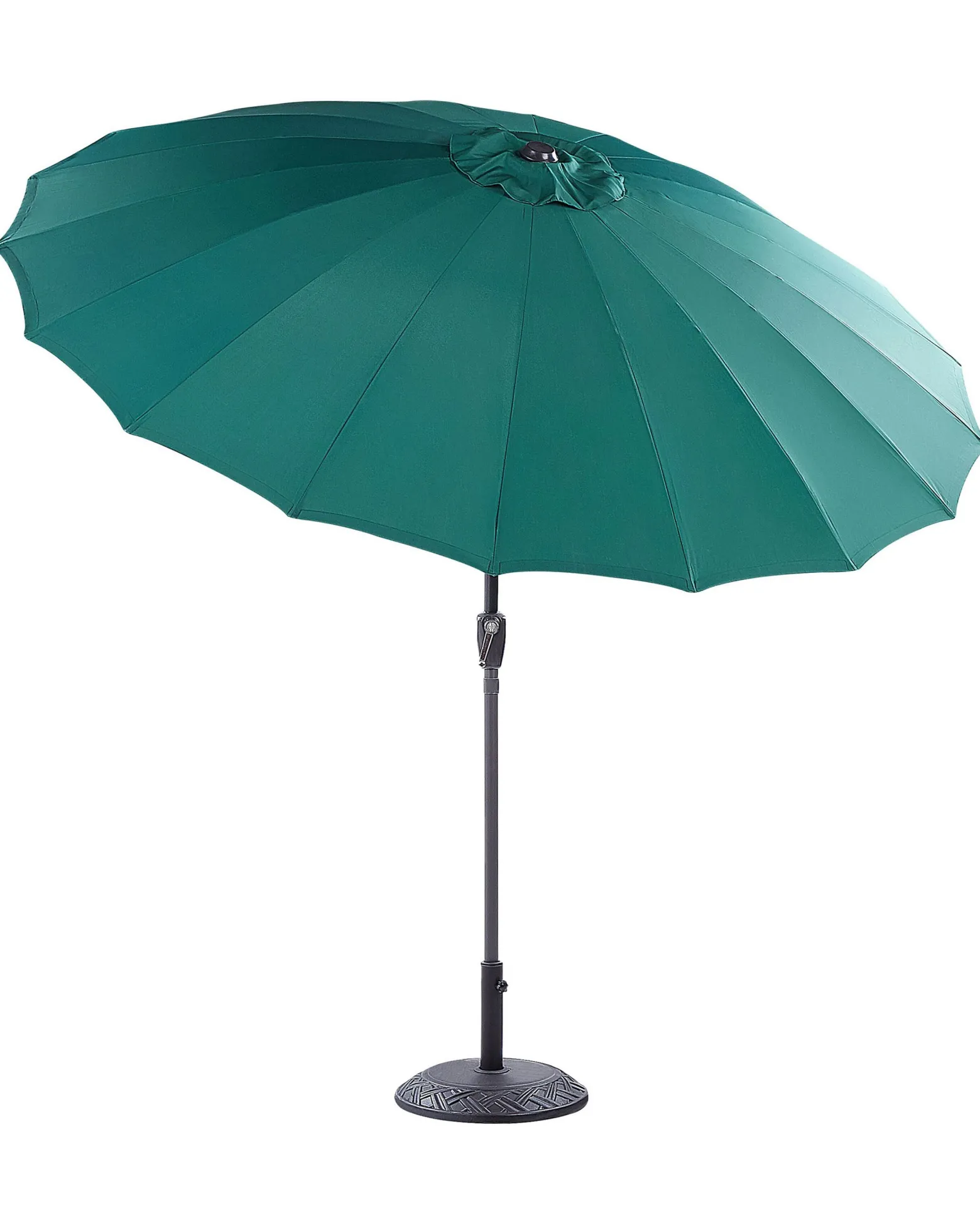Parasol ogrodowy składany 255 cm z korbką zielony