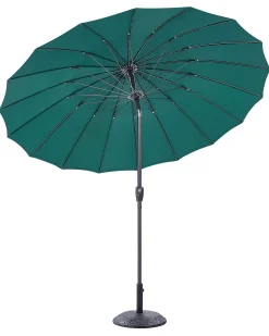 Parasol ogrodowy składany 255 cm z korbką zielony